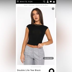 Black Tee - white fox